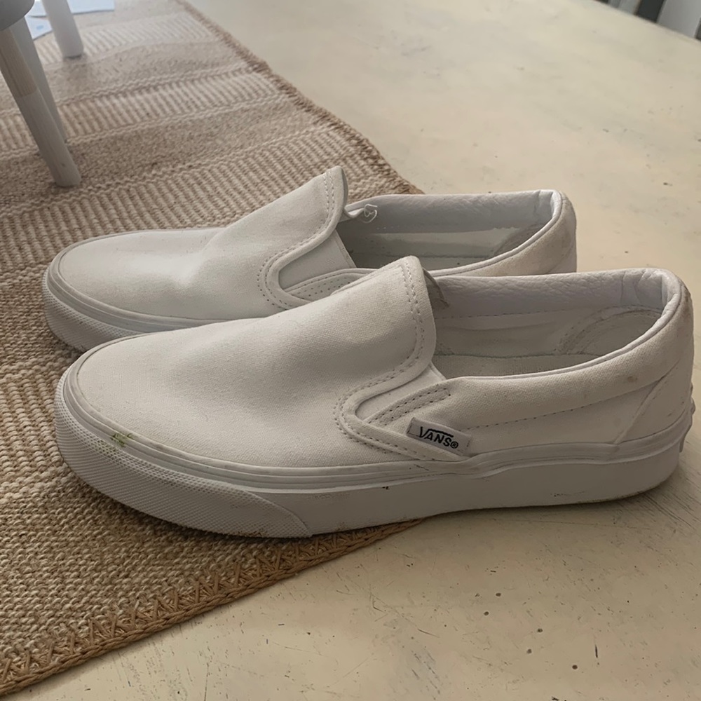 Vans all white slip on Sz 5